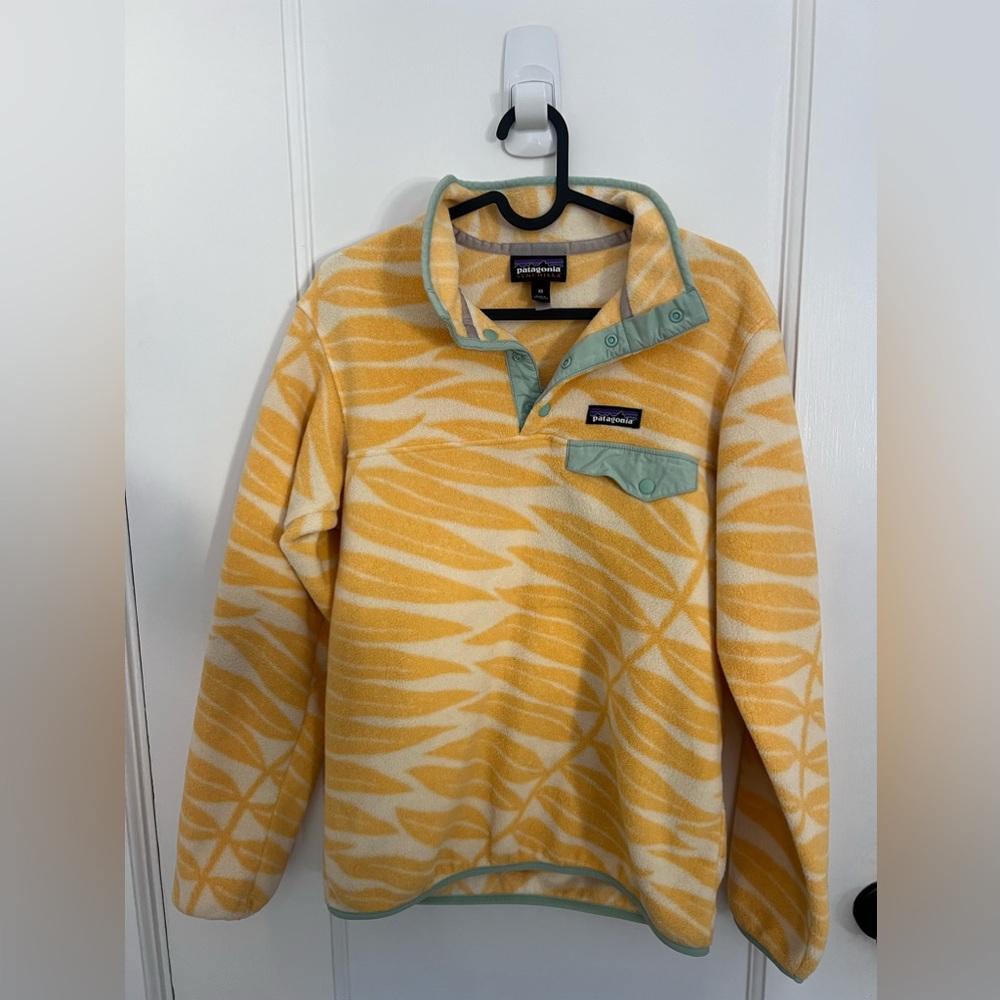 Patagonia Synchilla Snap T Fleece Pullover Eucalyptus Fronds Size XS